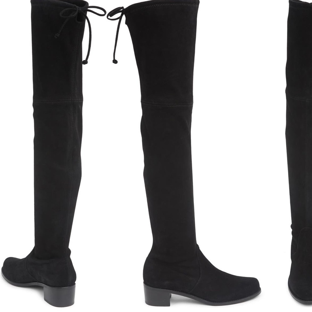 Stuart Weitzman Elevated Black Suede Over The Knee Boots